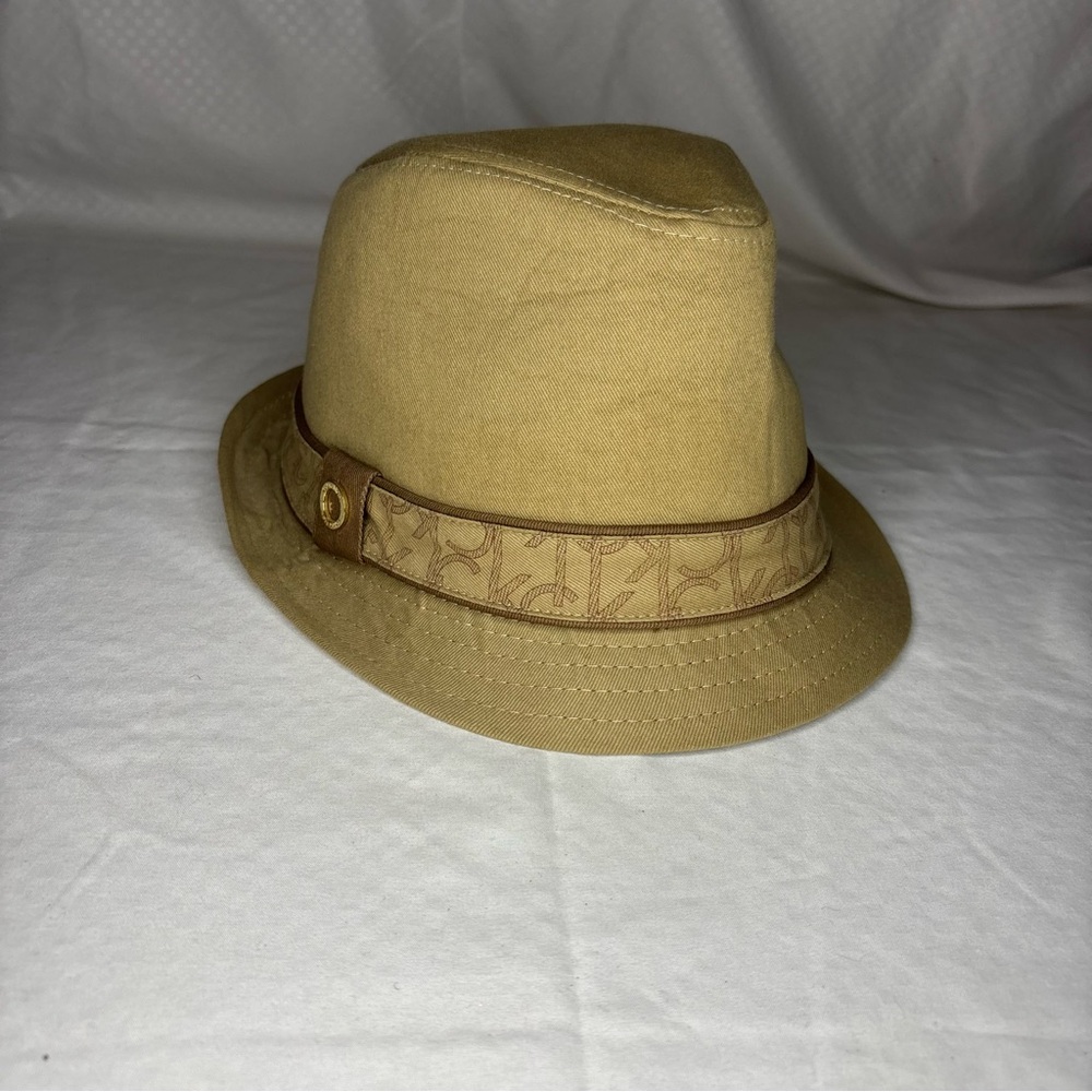 Calvin Klein Beige Fedora with Patterned Band